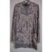 Free People Dresses | Free People Mock Neck Damask Print Long Sleeve Sweater Dress Size Small Gray | Color: Gray | Size: S