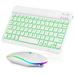 UX030 Lightweight Keyboard and Mouse with Background RGB Light Multi Device slim Rechargeable Keyboard Bluetooth 5.1 and 2.4GHz Stable Connection Keyboard for T-Mobile REVVL 6 Pro