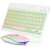 UX030 Lightweight Keyboard and Mouse with Background RGB Light Multi Device slim Rechargeable Keyboard Bluetooth 5.1 and 2.4GHz Stable Connection Keyboard for Lenovo Tab 7 Essential