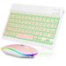 UX030 Lightweight Keyboard and Mouse with Background RGB Light Multi Device slim Rechargeable Keyboard Bluetooth 5.1 and 2.4GHz Stable Connection Keyboard for Weatherized TVs Elite 50WTS TV