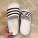 Adidas Shoes | Adidas Adilette Aqua Slide Sandal Black And White Size 8 Womens/7 Mens | Color: Black/White | Size: 8