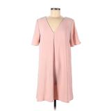 Amanda Uprichard Casual Dress - Shift V Neck Short sleeves: Pink Print Dresses - Women's Size Medium