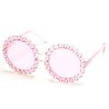 Skechers Girl's Round Rhinestone Sunglasses | Pink