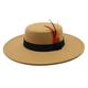 Lmtossey Big Brim 10CM Wool Vintage Trilby Fedora Hat Feather Women Men Felt Jazz Hats