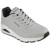 Sneaker SKECHERS "Uno - Stand on Air", Herren, Gr. 48,5, grau (hellgrau, schwarz), Lederimitat, sportlich, Schuhe, Freizeitschuh, Halbschuh, Schnürschuh mit Air-Cooled Memory Foam
