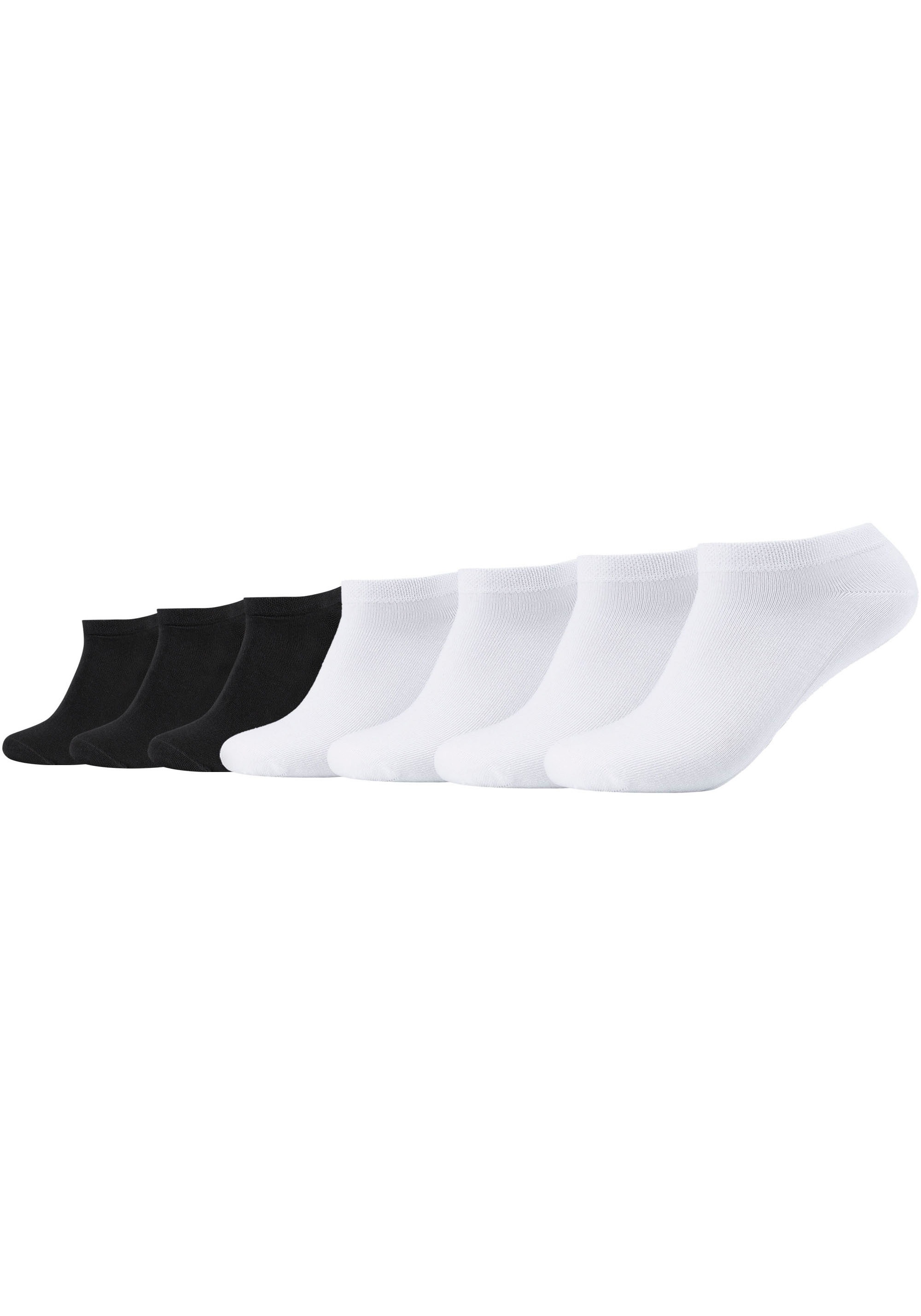 Sneakersocken CAMANO "ca-soft", Damen, Gr. 35-38, schwarz-weiß (weiß, schwarz), Baumwollmischung, unifarben, normal, Socken, mit weichem Komfortbund ohne drückende Nähte Image