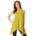 Plus Size Women's Handkerchief-Hem Tunic Tank by Roaman's in Light Moss (Size 1X) Long Shirt