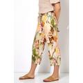 Toni 3/4 Hose "Pia" Damen dune, Gr. 46, Leinen, Damenhose Pia Wide Leg 3 4 tropical Linen Print Dune