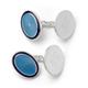 Aspinal of London Lacquer Enamel Cufflinks in Navy & Opal Blue