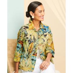 Draper's & Damon's Women's Eyelet Rainforest Shirt Jacket - Multi - 2X - Womens