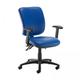 Senza high back operator chair with folding arms - Ocean Blue vinyl