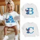 Sweat-shirt pour enfants vêtements de sport combinaison de nom lettre A B C D Kawaii dessins