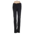 Rag & Bone/JEAN Jeans - Low Rise Skinny Leg Denim: Gray Bottoms - Women's Size 25 - Black Wash