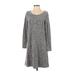 Gap Casual Dress - A-Line Scoop Neck Long sleeves: Gray Marled Dresses - Women's Size Small