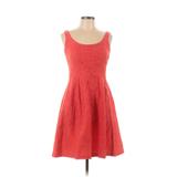 Nine West Casual Dress - A-Line Scoop Neck Sleeveless: Red Dresses - Women's Size 6