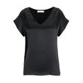 Tamaris Damen Drop Shoulder V-Ausschnitt T-Shirt ALICANTE Schwarz S