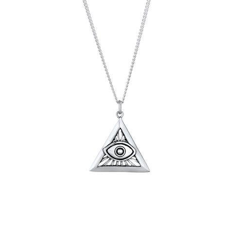 KUZZOI - Herren Evil Eye Dreieck 925 Sterling Silber Ketten 1 ct