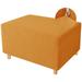 CUH 1 Piece Stretch Spandex Jacquard Ottoman Covers Slipcover Elastic Square Ottoman Couch Covers Orange XL