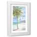 Paul Brent 20x32 White Modern Wood Framed Wall Art Titled - Palm Island I