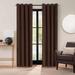 Eclipse Luxury Cotton Velvet 100% Blackout Grommet Curtain Panel 100% Cotton in Brown | 84 H x 50 W in | Wayfair 28628203389