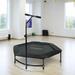 SereneLife 49.61" Foldable Octagon Fitness Trampoline w/ Handlebar in Black | Wayfair SLELT518