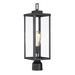 Latitude Run® Topawa 1-light Matte Outdoor Post Light Kits Head w/ Clear Glass Shade Metal/Steel in Black | 20.4 H x 6 W x 6 D in | Wayfair