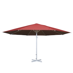 Sonnenschirm Meran II, Gastronomie Marktschirm, Ø 5m Polyester/Alu Mast weiß 28kg ~ rot ohne Ständer