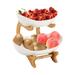 Red Barrel Studio® Heily Bamboo Fruit Bowl All Ceramic/Bamboo in White | 9.4 H x 9.3 W x 8.5 D in | Wayfair 04C16C659E6C4152A61E8A5574FC938F