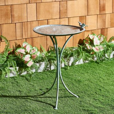 SAFAVIEH Kensi Iron Outdoor Bird Bath. - 21 in. W x 19 in. D x 29 in. H