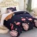 Kids Comforter Sherpa Set Twin Size with Pillow Sham Flamingo