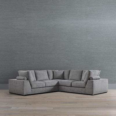 Declan Modular Collection - Left-Facing Sofa, Left-Facing Sofa in Steel Juniper Nolan Leather - Frontgate
