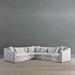 Pippa Modular Collection - Bumper with Table, Bumper with Table in Mist Velvet InsideOut Performance - Frontgate