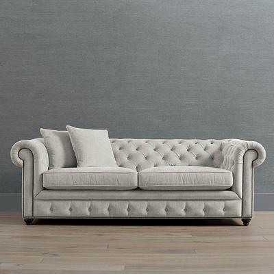 Logan Chesterfield Queen Sleeper Sofa - Uniform Gowan InsideOut Performance - Frontgate