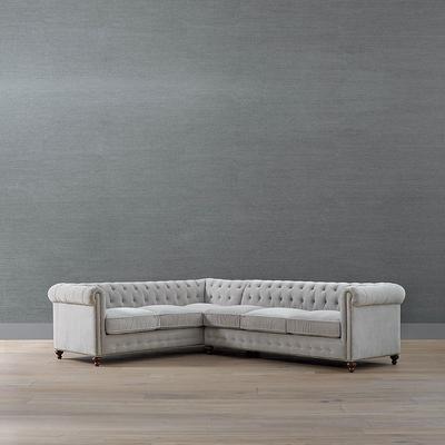 Logan Chesterfield 2-pc. Right Arm Facing Sofa Sectional - Sisal Crypton Devotion Performance - Frontgate