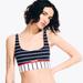 Nautica Women's Striped Swim Top Stellar Blue Heather, M