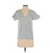 J.Crew Factory Store Short Sleeve Top Gray V Neck Tops - Women's Size Small