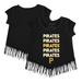 Girls Youth Tiny Turnip Black Pittsburgh Pirates Stacked Fringe T-Shirt