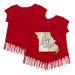 Girls Youth Tiny Turnip Red St. Louis Cardinals State Outline Fringe T-Shirt