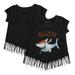 Girls Toddler Tiny Turnip Black San Francisco Giants Shark Fringe T-Shirt