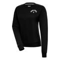 Women's Antigua Black Seattle Steelheads Victory Crewneck Pullover Sweatshirt