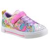 Sneaker SKECHERS "TWINKLE SPARKS BFF MAGIC", Kinder, Gr. 30, bunt, Textil, Synthetik, sportlich, Schuhe, Schnürschuh m.Glitzer, Klettverschluss, Größenschablone zum Download