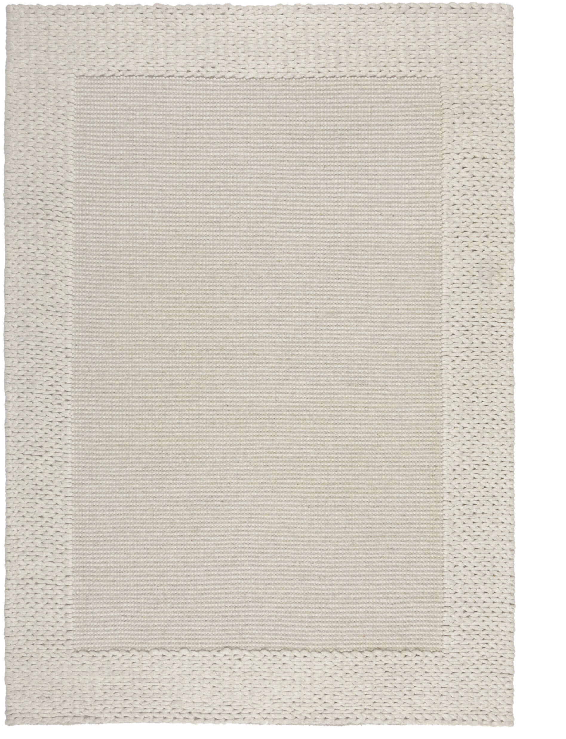 Teppich FLAIR RUGS "Rue", beige (natur), B:120cm H:10mm L:170cm, Kunstfaser, Wolle, Teppiche, aus einem Wollmischgewebe, handgearbeitet Image