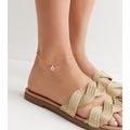 Gold Daisy Charm Chain Anklet New Look