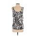 Croft & Barrow Sleeveless Top Gray Floral Plunge Tops - Women's Size X-Small