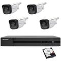 Poe kit 4 channel nvr 2 mpx H265 cloud ip video surveillance Hikvision hd 2 tb