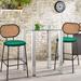 Costway Set of 2 Bar Stools Faux Leather Bar Height Kitchen Chairs - See Details