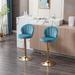 Bar Stools,with Chrome Footrest and Base Swivel Height Adjustable Mechanical Lifting Velvet + Golden Leg