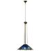 Dragonflies River of Goods Tiffany-Inspired Blue and Green Stained Glass and Metal 24-Inch Hanging Pendant Light