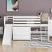 Twin Size Low Loft Bed with Attached Bookcases and Separate 3-Tier Drawers, Wooden Bunkbed Frame with Convertible Ladder & Slide