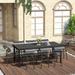 Outsunny Patio Dining Table for 8, Rectangular Aluminum Outdoor Table for Garden Lawn Backyard